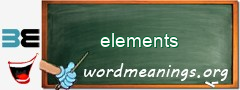 WordMeaning blackboard for elements